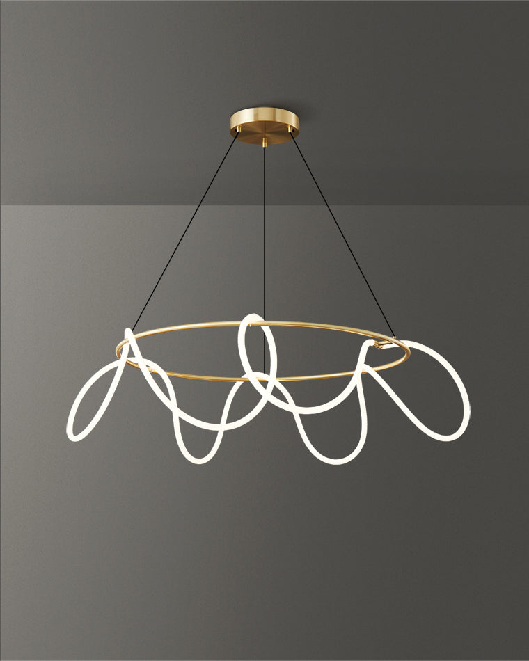 Diff Hose LED Linear/Circular Brass Chandelier-DF2059