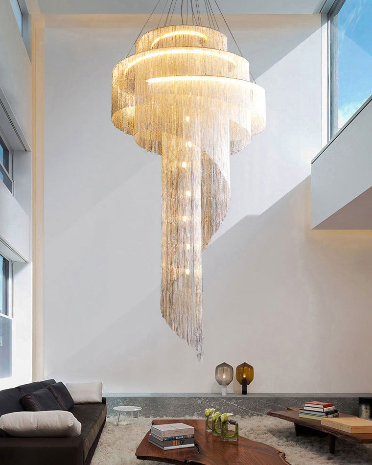 Diff Spiral Tassel Foyer Chandelier-DF2067