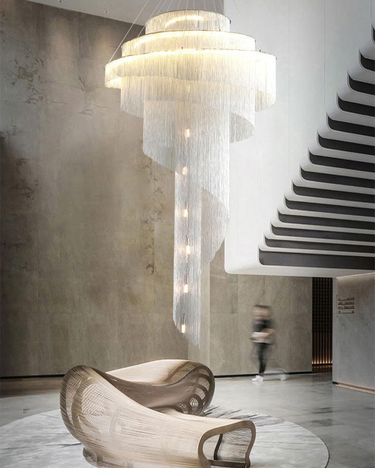 Diff Spiral Tassel Foyer Chandelier-DF2067