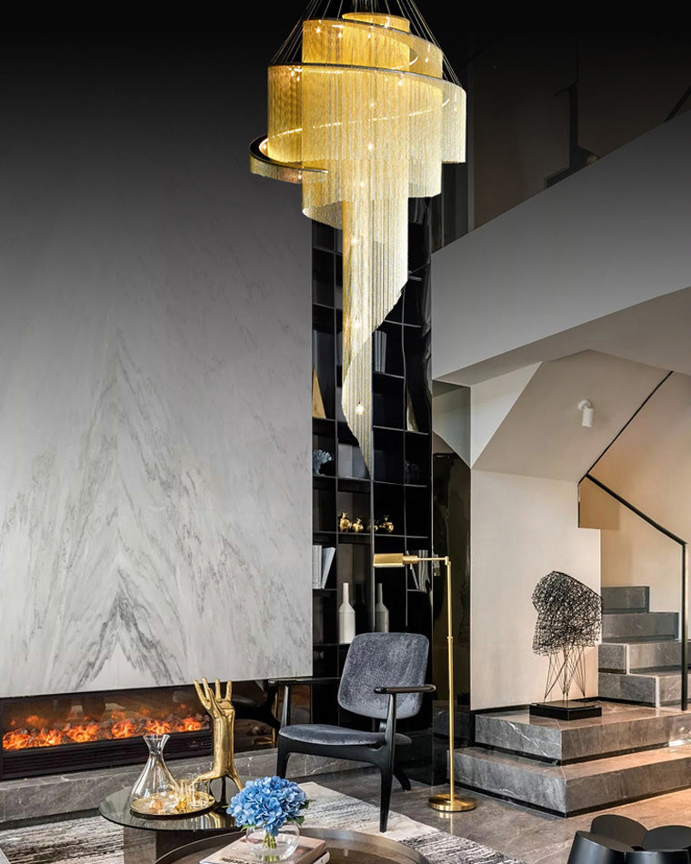 Diff Spiral Tassel Foyer Chandelier-DF2067