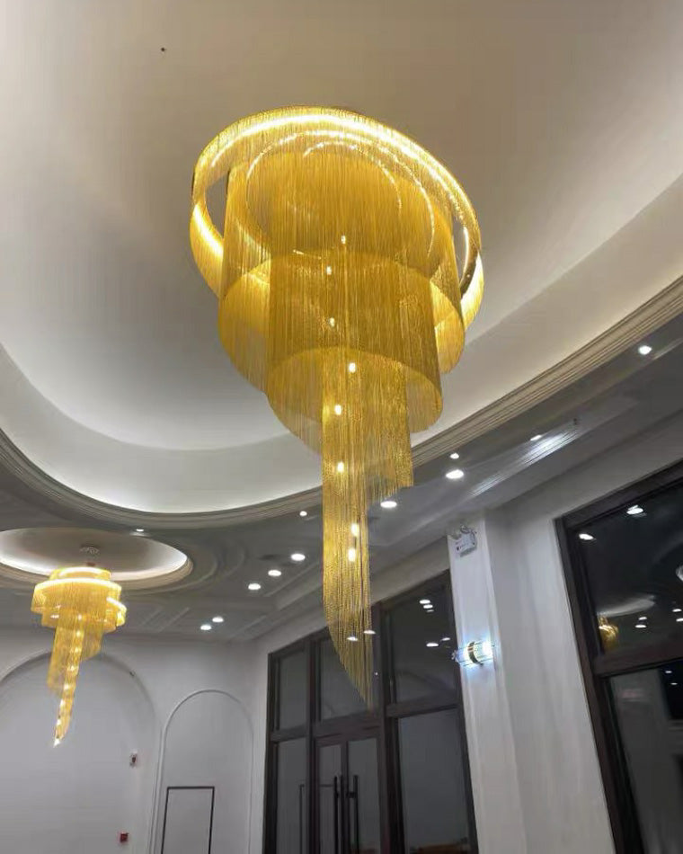Diff Spiral Tassel Foyer Chandelier-DF2067