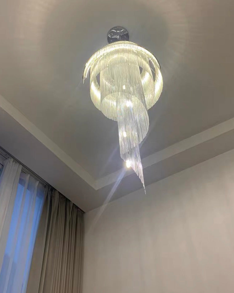 Diff Spiral Tassel Foyer Chandelier-DF2067