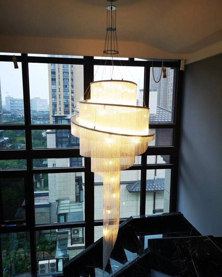 Diff Spiral Tassel Foyer Chandelier-DF2067