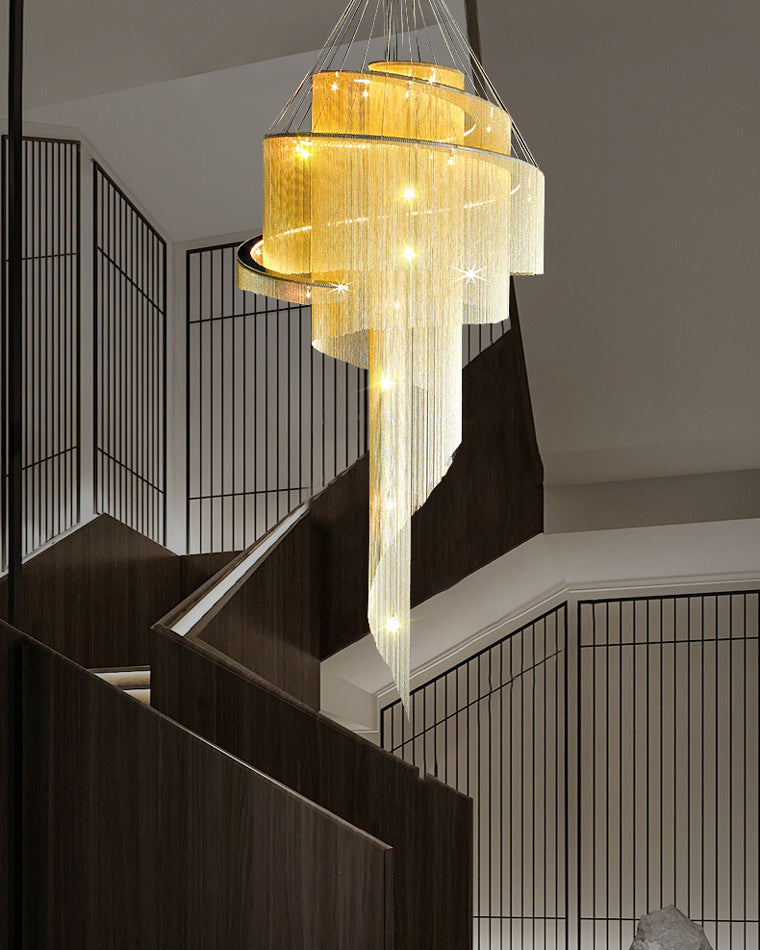 Diff Spiral Tassel Foyer Chandelier-DF2067