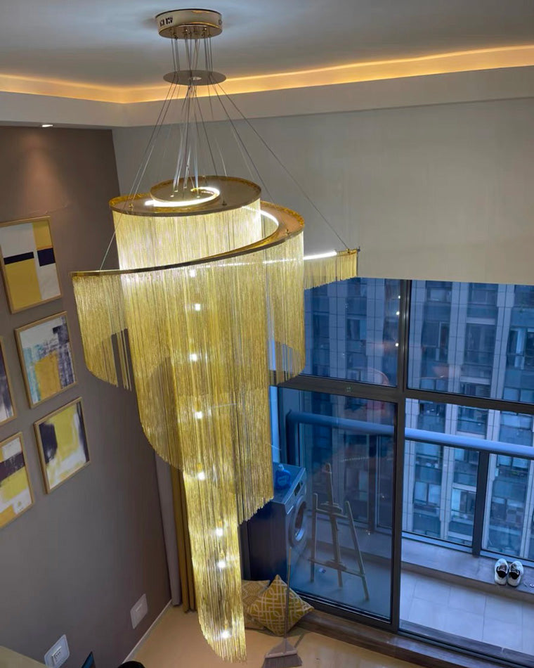Diff Spiral Tassel Foyer Chandelier-DF2067