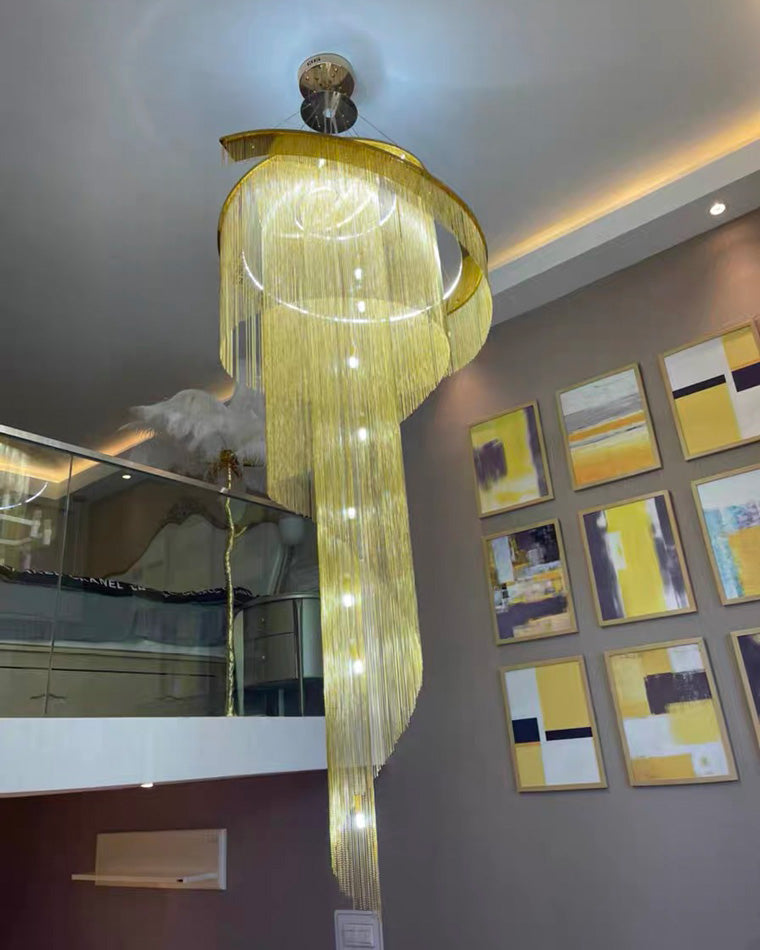 Diff Spiral Tassel Foyer Chandelier-DF2067