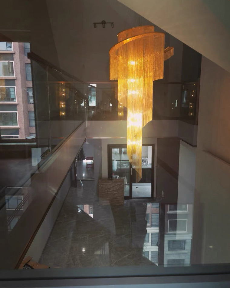 Diff Spiral Tassel Foyer Chandelier-DF2067