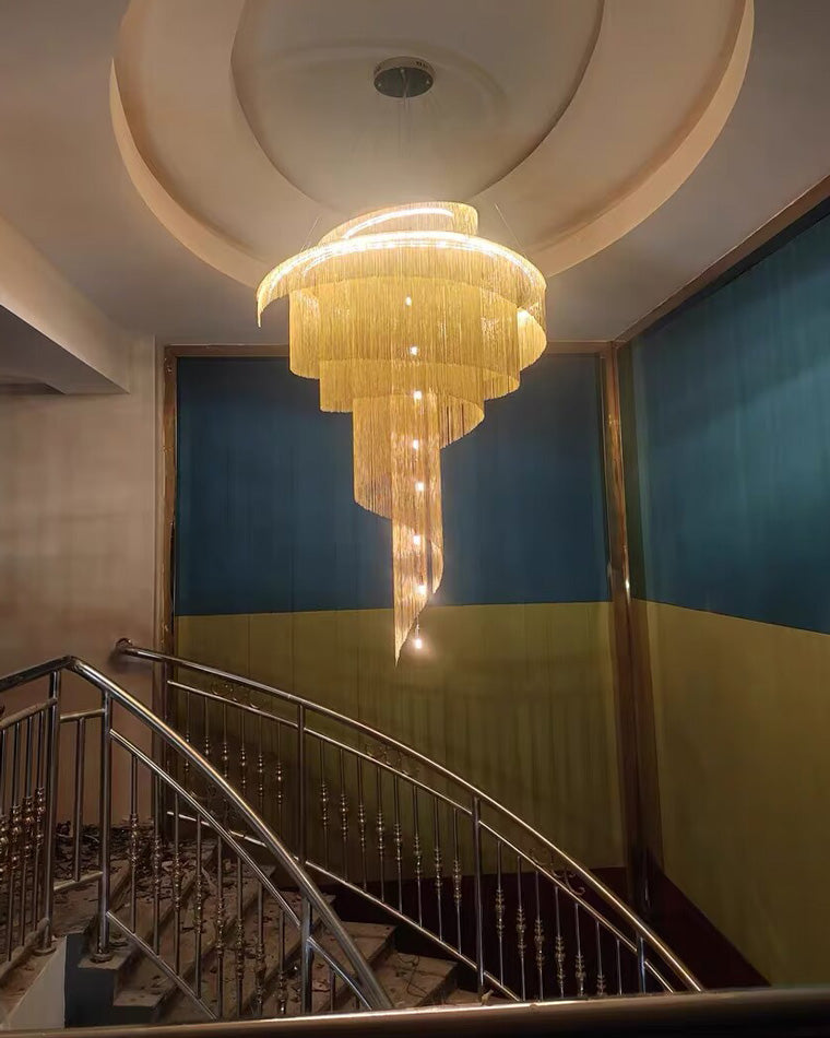 Diff Spiral Tassel Foyer Chandelier-DF2067