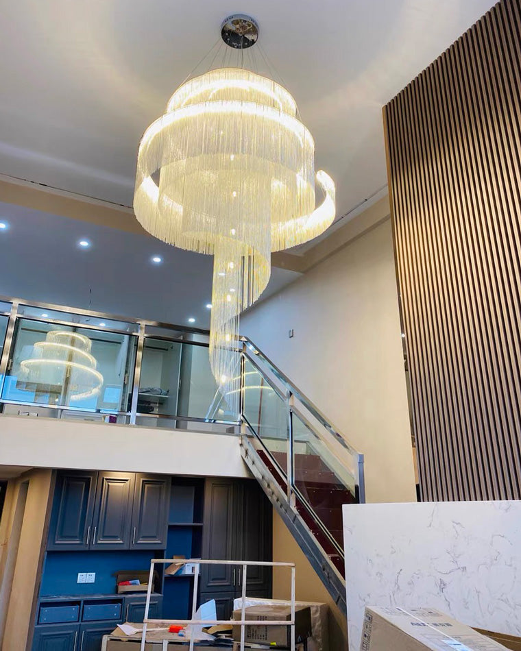 Diff Spiral Tassel Foyer Chandelier-DF2067