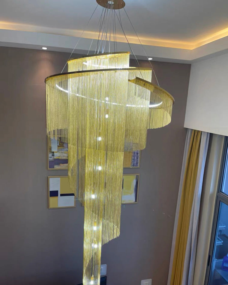 Diff Spiral Tassel Foyer Chandelier-DF2067