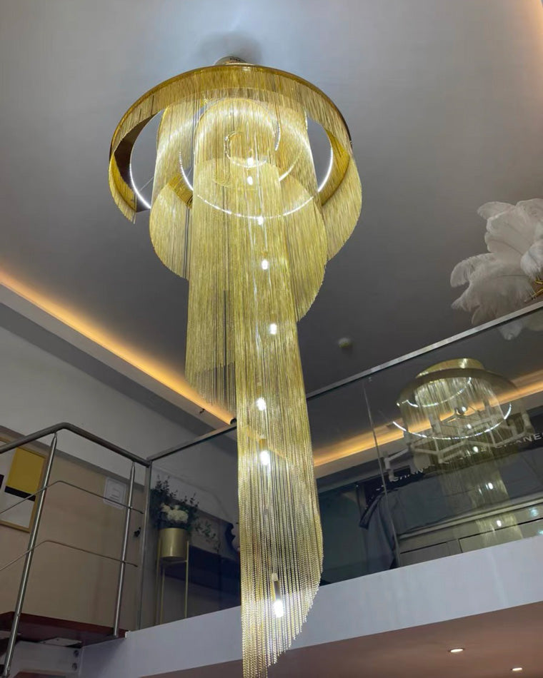 Diff Spiral Tassel Foyer Chandelier-DF2067