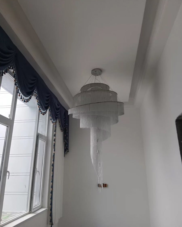 Diff Spiral Tassel Foyer Chandelier-DF2067