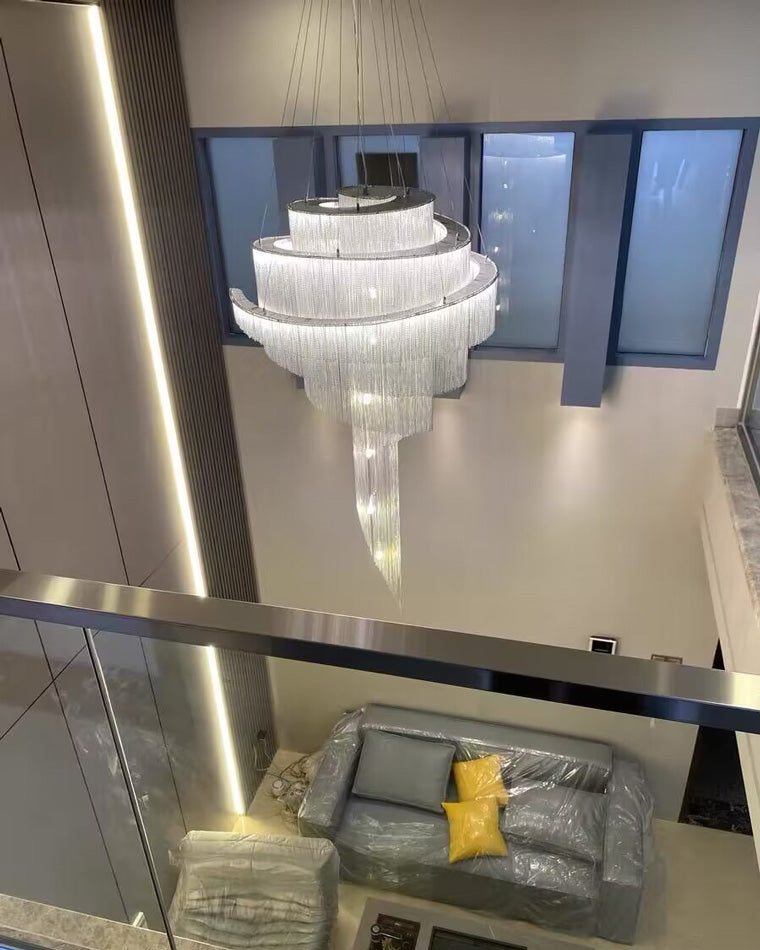Diff Spiral Tassel Foyer Chandelier-DF2067