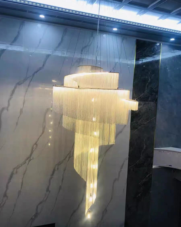Diff Spiral Tassel Foyer Chandelier-DF2067