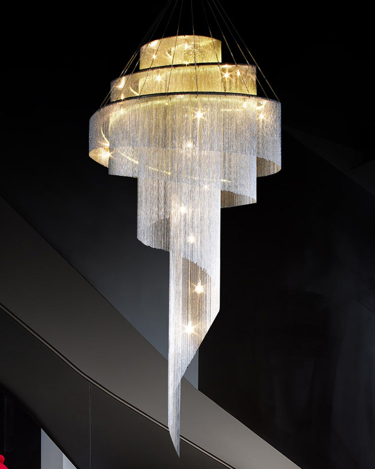 Diff Spiral Tassel Foyer Chandelier-DF2067