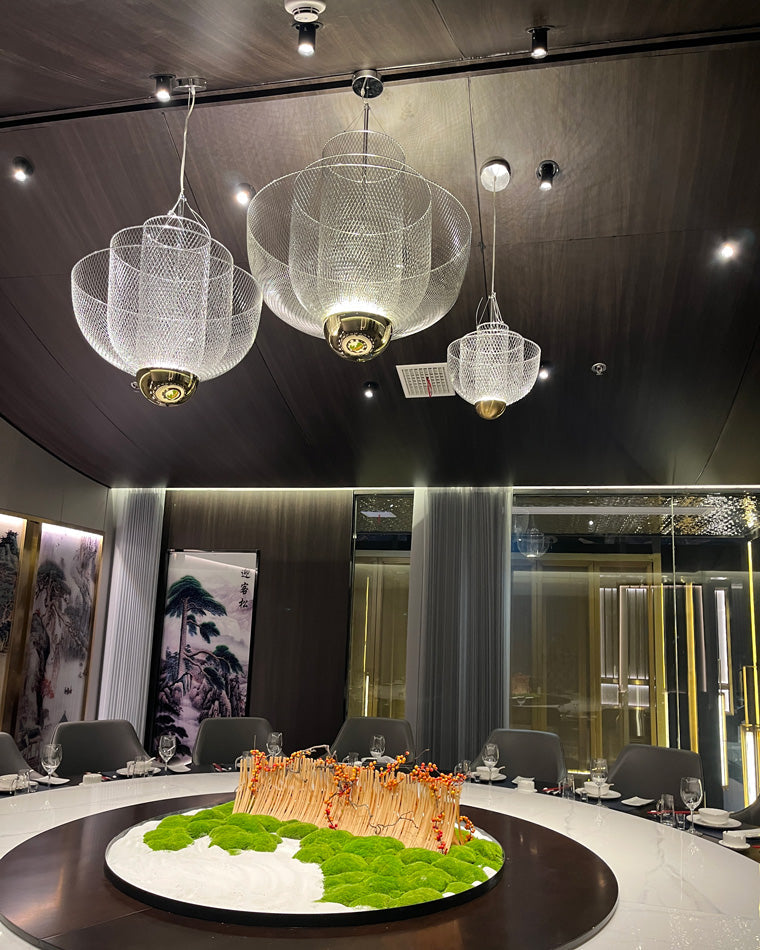 Diff Mesh Uplight Vaulted Ceiling Pendant Chandelier-DF2069