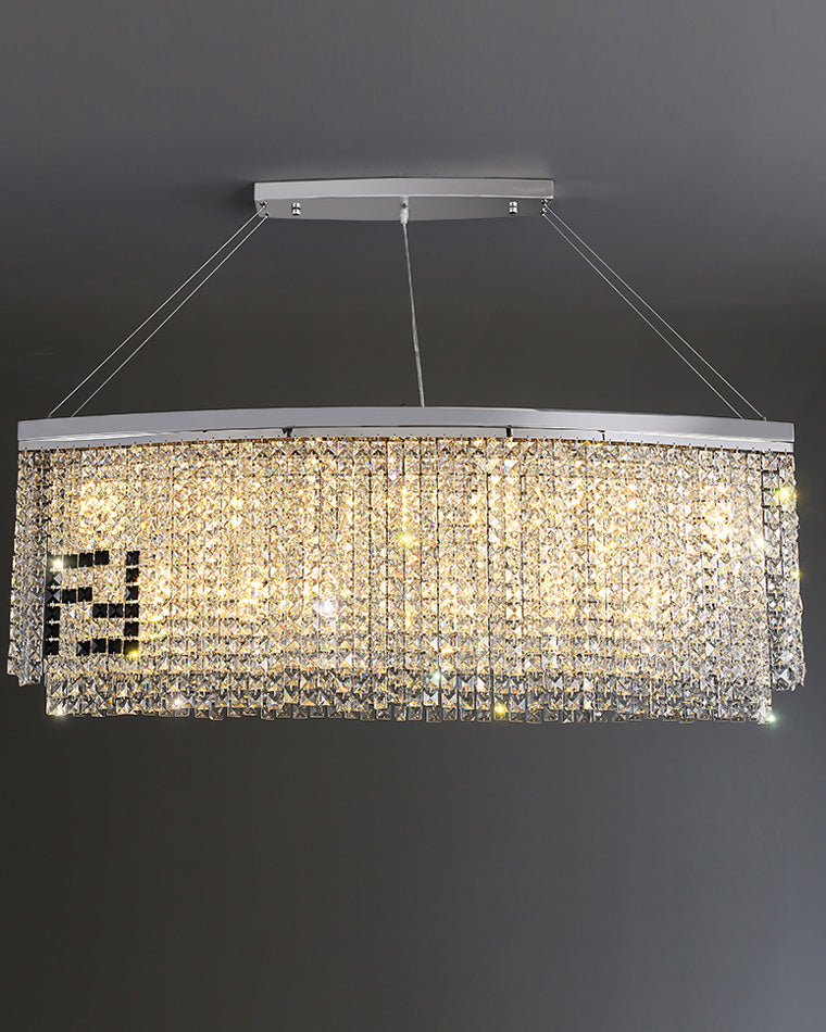 Diff 2-Tier Round/Rectangular Crystal Chandelier-DF2071
