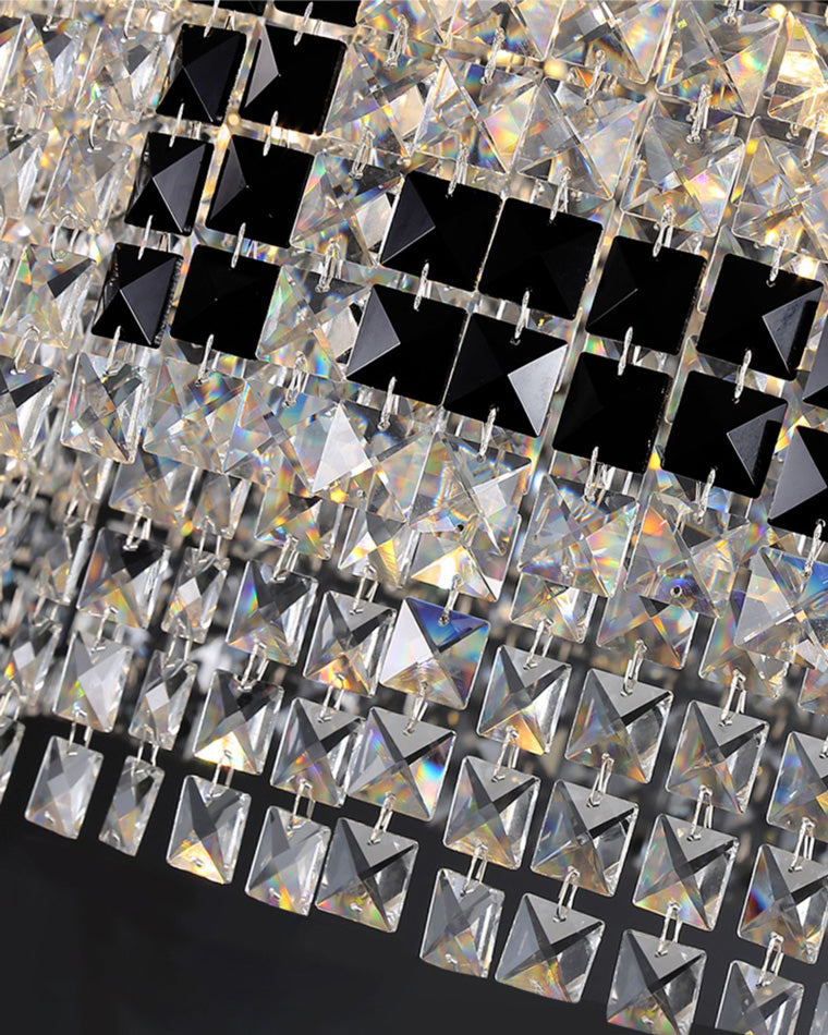 Diff 2-Tier Round/Rectangular Crystal Chandelier-DF2071
