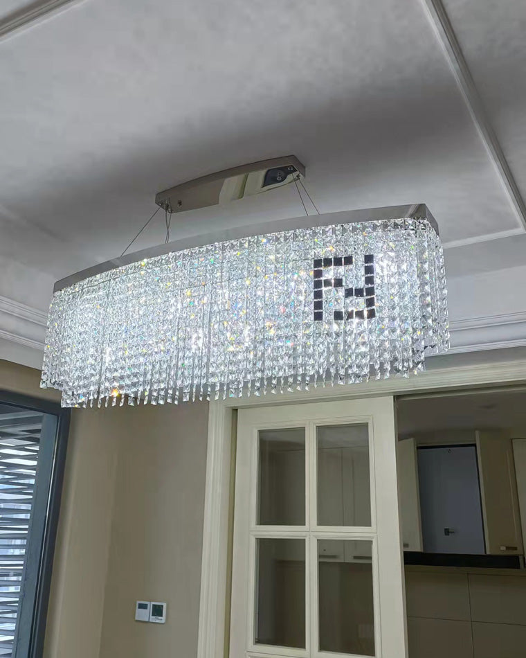 Diff 2-Tier Round/Rectangular Crystal Chandelier-DF2071