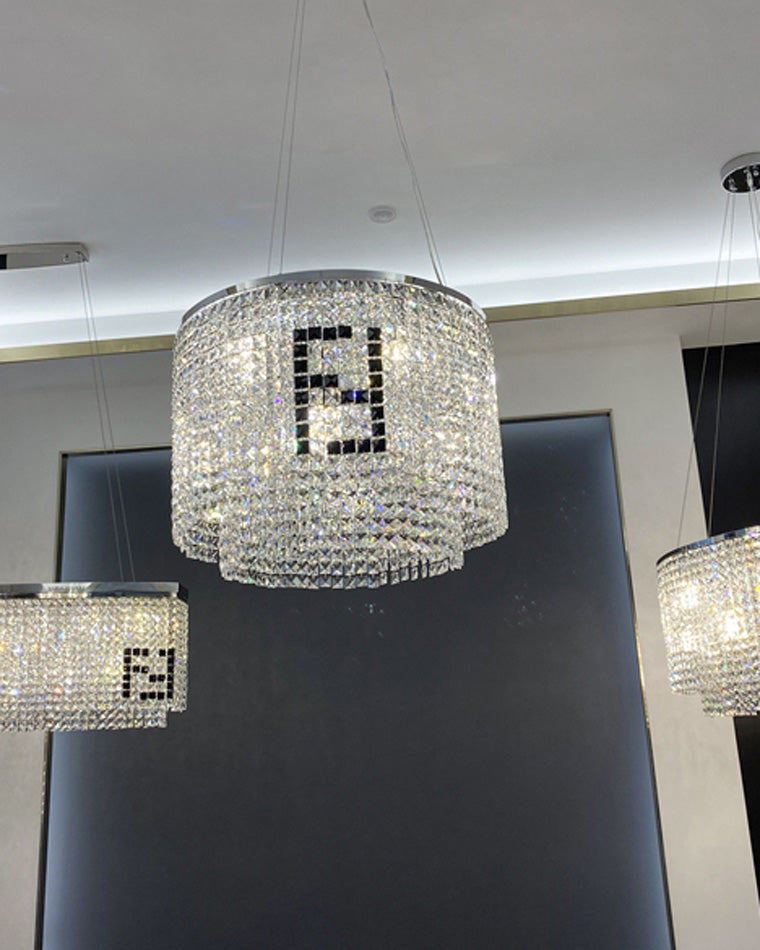 Diff 2-Tier Round/Rectangular Crystal Chandelier-DF2071