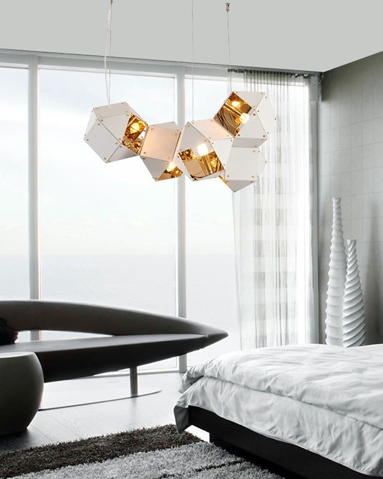 Diff Long Steel Sculptural Chandelier-DF2076