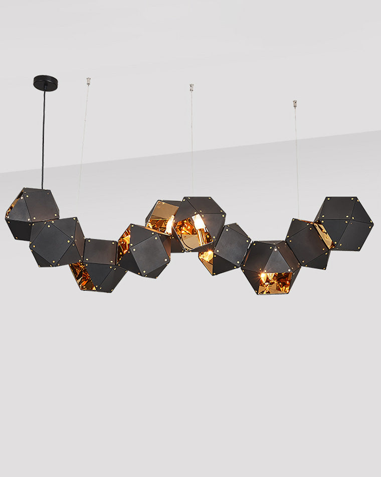 Diff Long Steel Sculptural Chandelier-DF2076