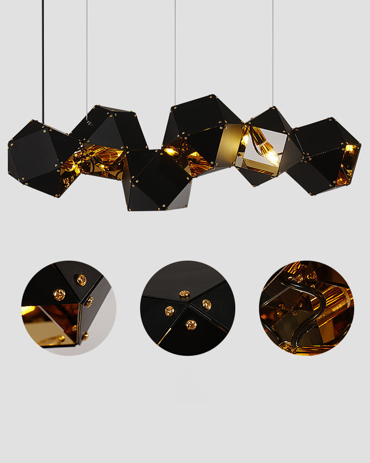 Diff Long Steel Sculptural Chandelier-DF2076