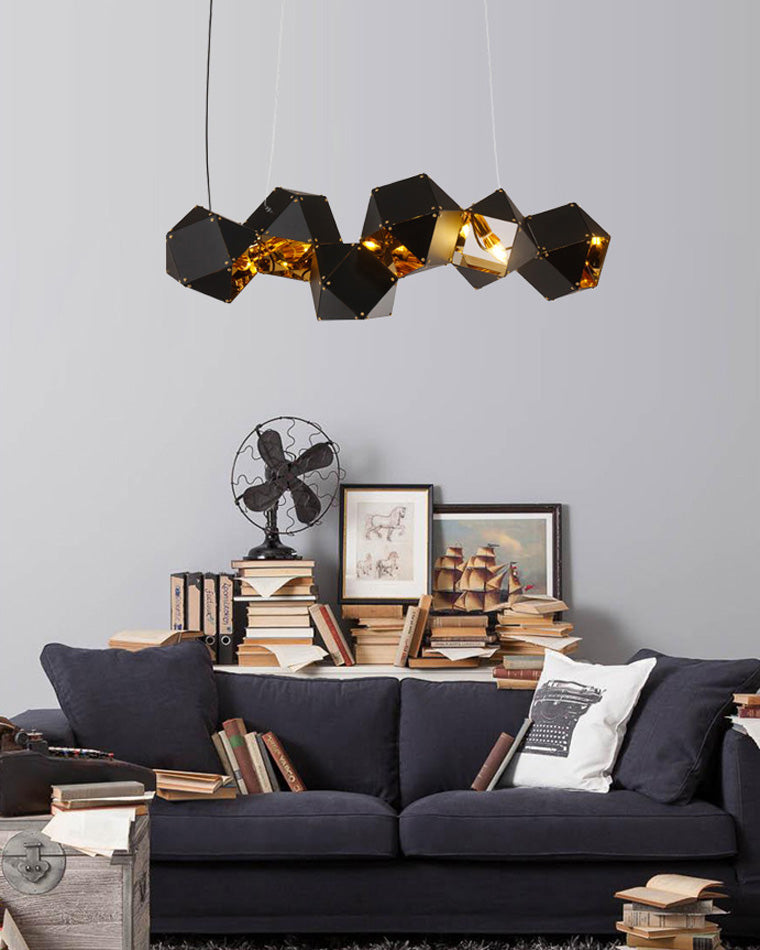 Diff Long Steel Sculptural Chandelier-DF2076