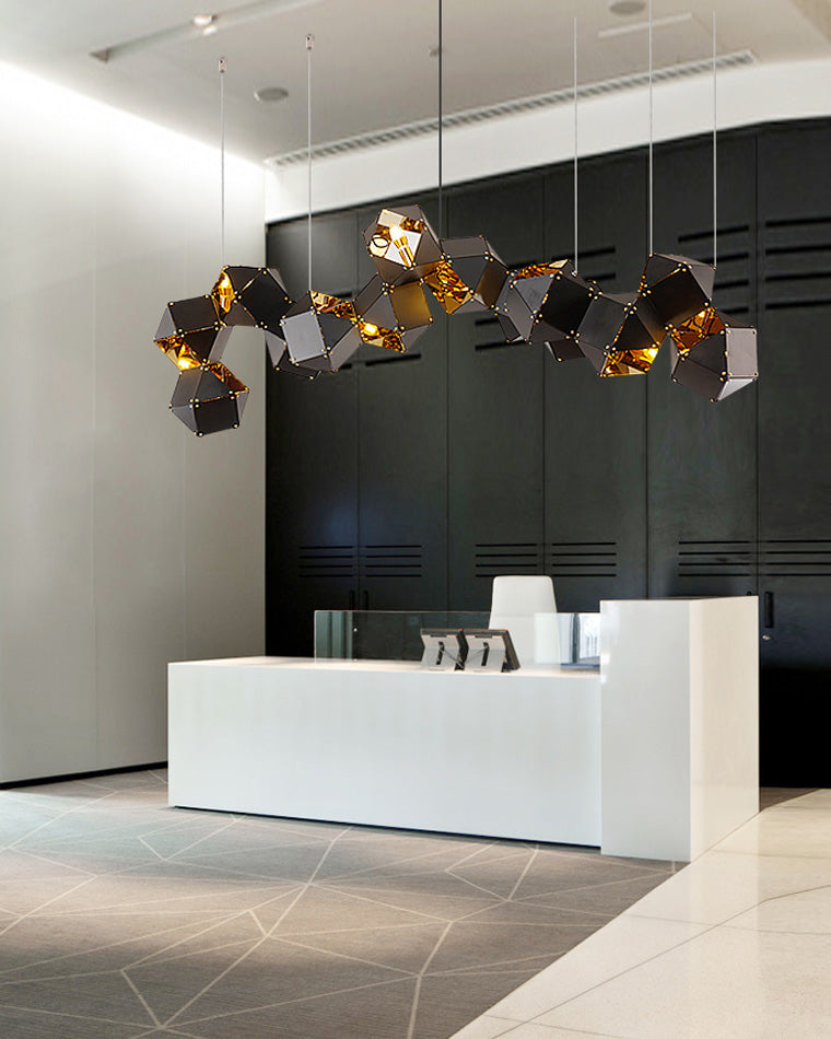 Diff Long Steel Sculptural Chandelier-DF2076