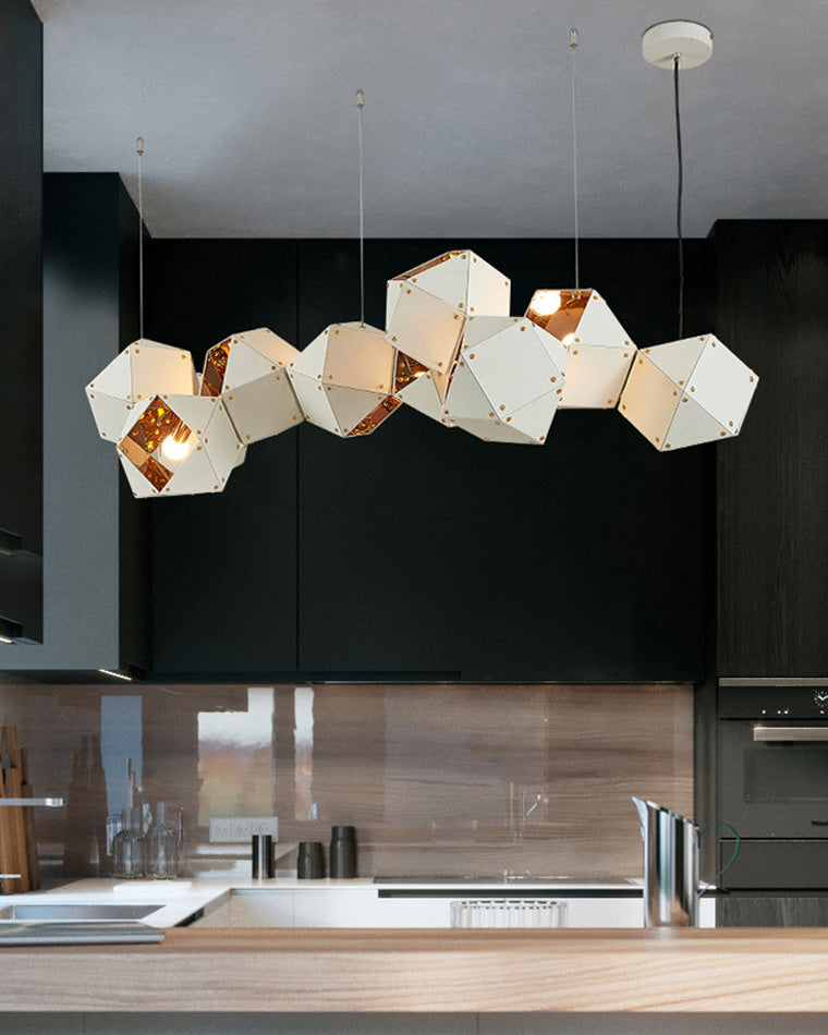 Diff Long Steel Sculptural Chandelier-DF2076
