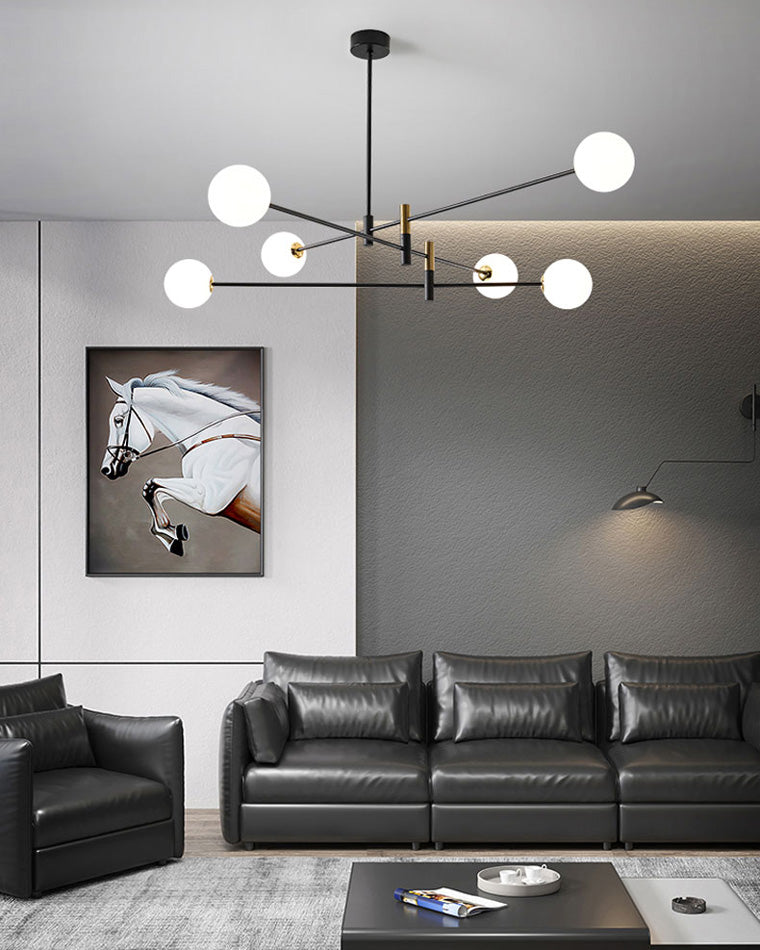Diff Milk Glass Globe Chandelier-DF2081