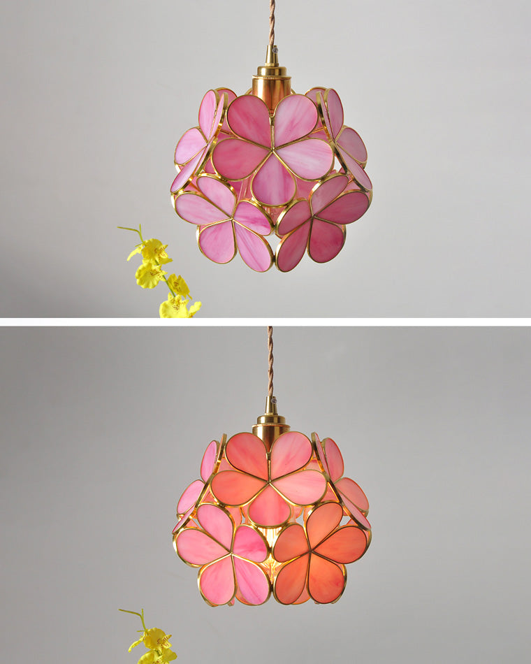 Diff Cherry Blossom Stained Glass Pendant Light-DF2100