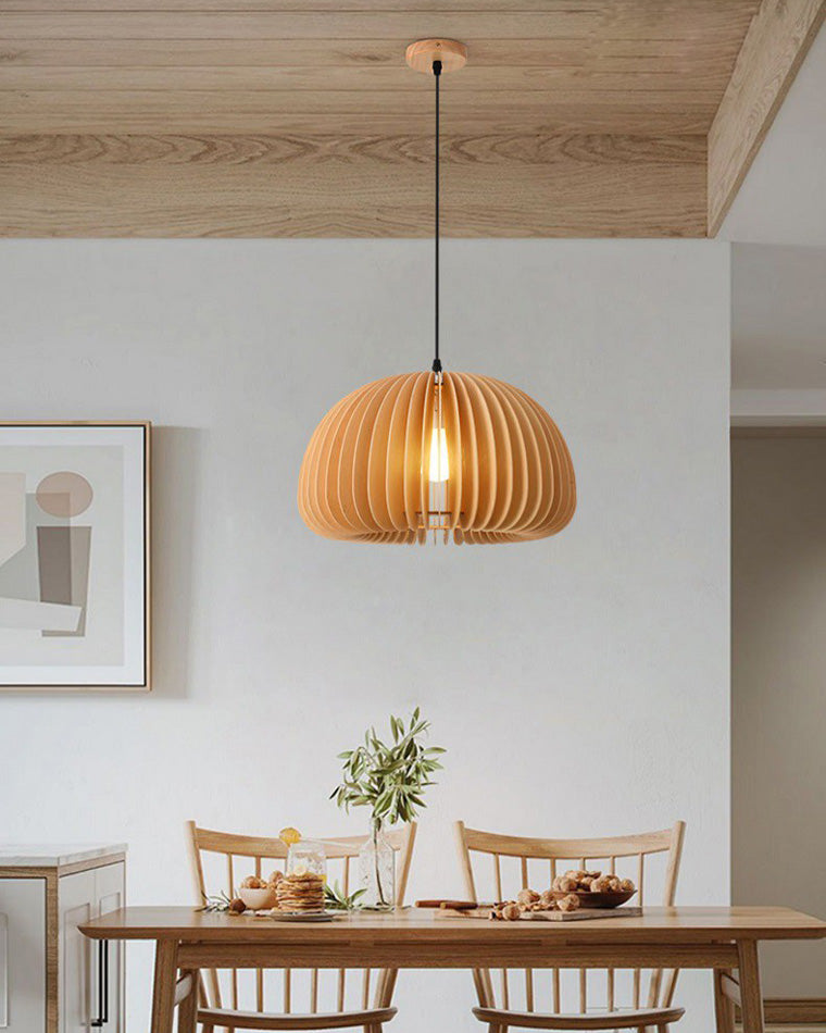 Diff Pumpkin Wood Pendant Light-DF2105