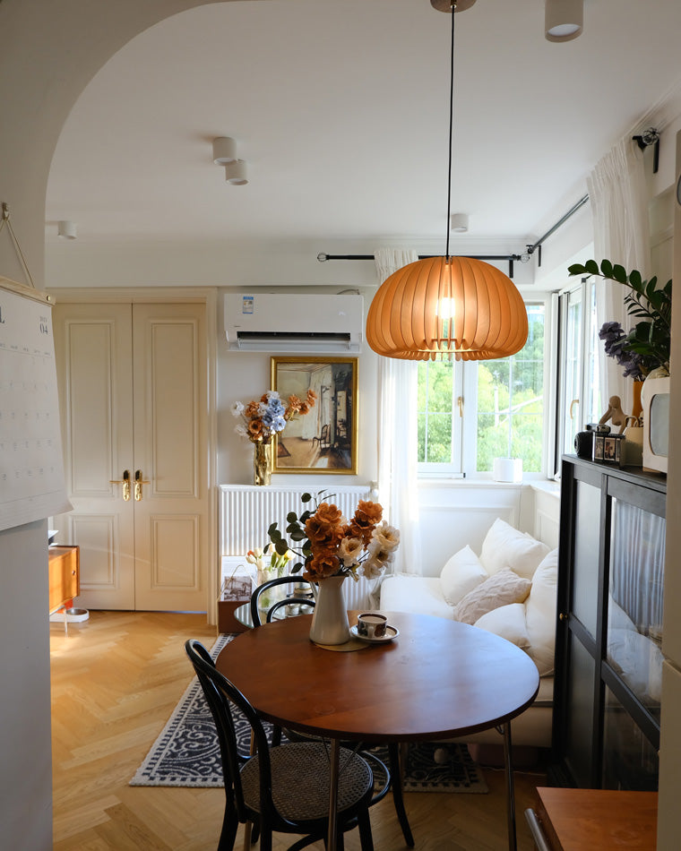 Diff Pumpkin Wood Pendant Light-DF2105