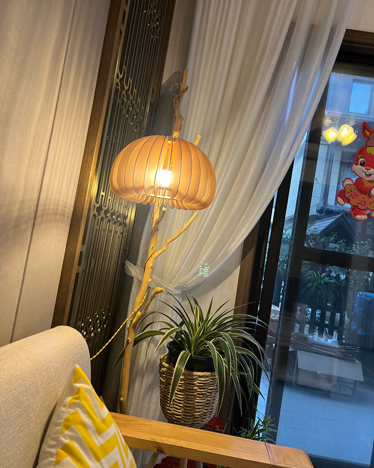 Diff Pumpkin Wood Pendant Light-DF2105
