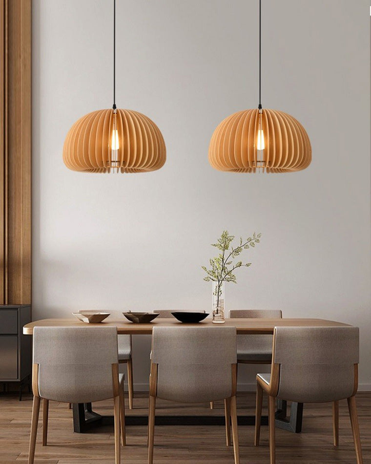 Diff Pumpkin Wood Pendant Light-DF2105