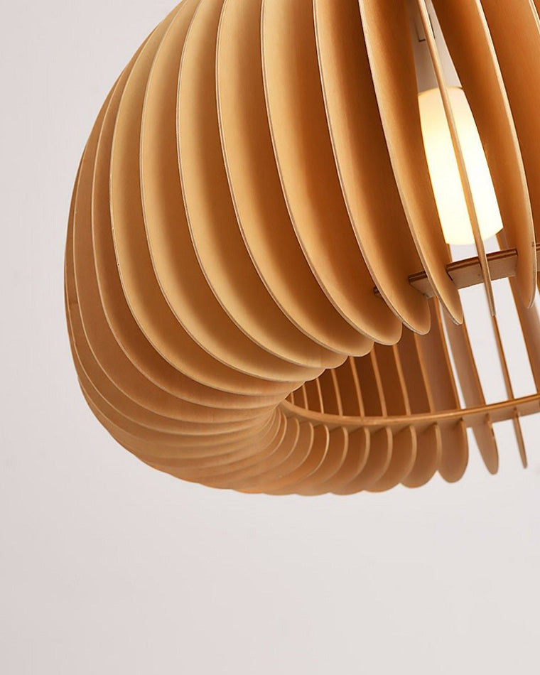 Diff Pumpkin Wood Pendant Light-DF2105