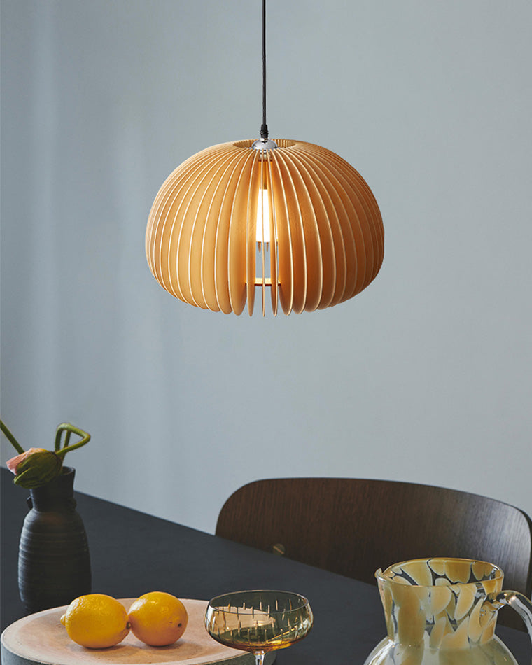 Diff Pumpkin Wood Pendant Light-DF2105