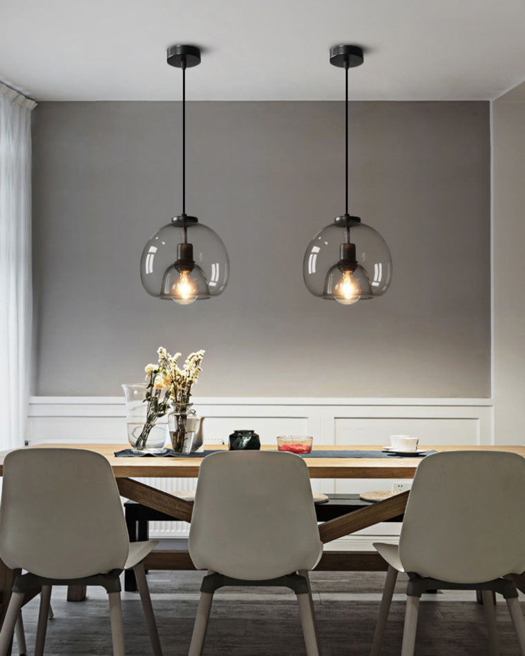 Diff Smoked/Amber Blown Glass Pendant Light-DF2108