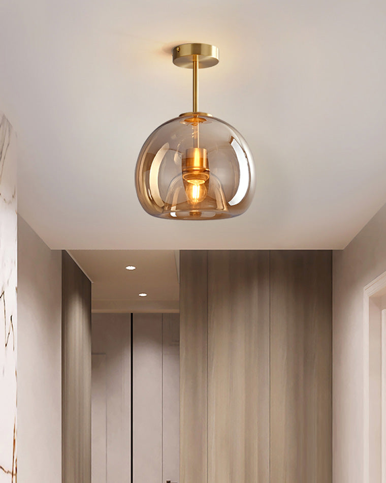 Diff Smoked/Amber Blown Glass Pendant Light-DF2108