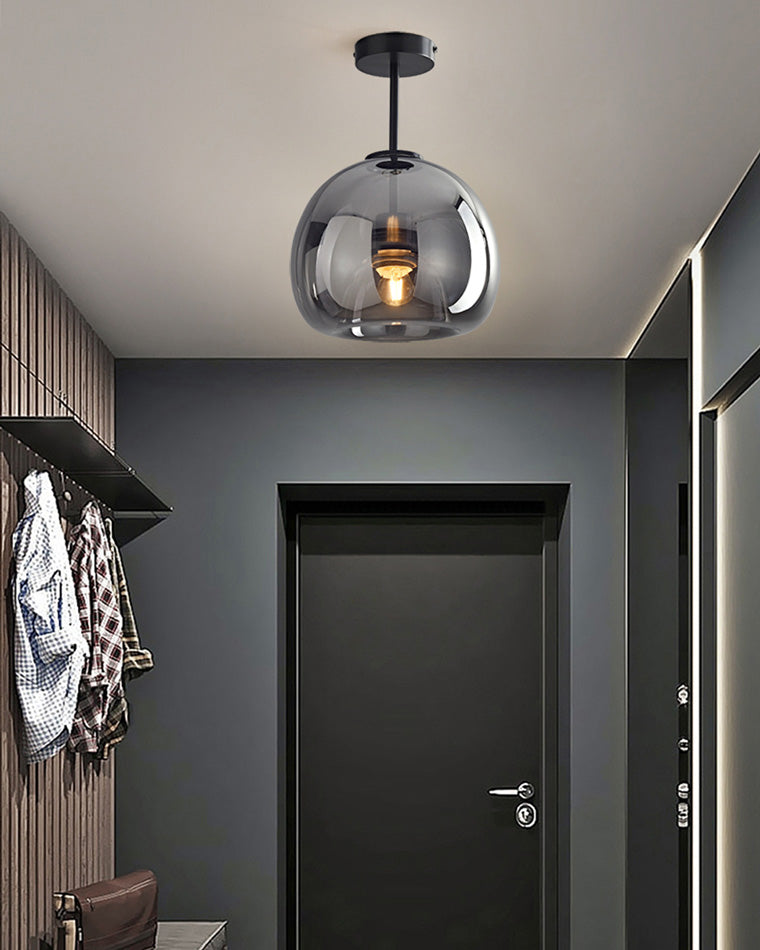 Diff Smoked/Amber Blown Glass Pendant Light-DF2108