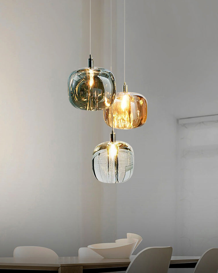 Diff Colored Glass Multi Pendant Chandelier-DF2111