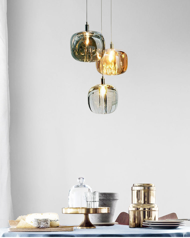 Diff Colored Glass Multi Pendant Chandelier-DF2111