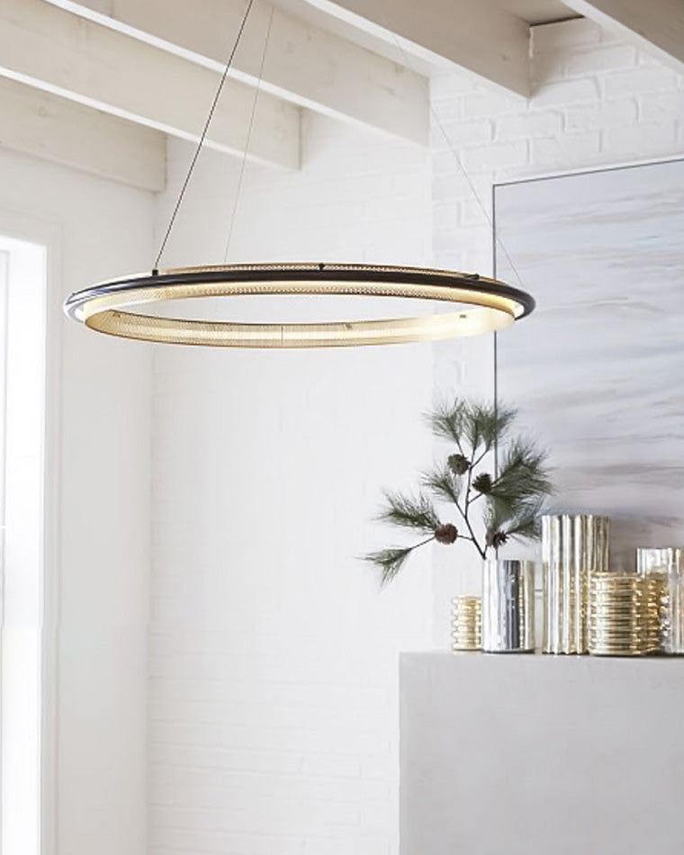 Diff Black and Gold Ring LED Chandelier-DF2119