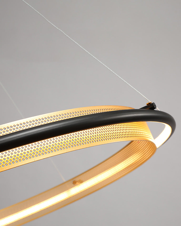 Diff Black and Gold Ring LED Chandelier-DF2119