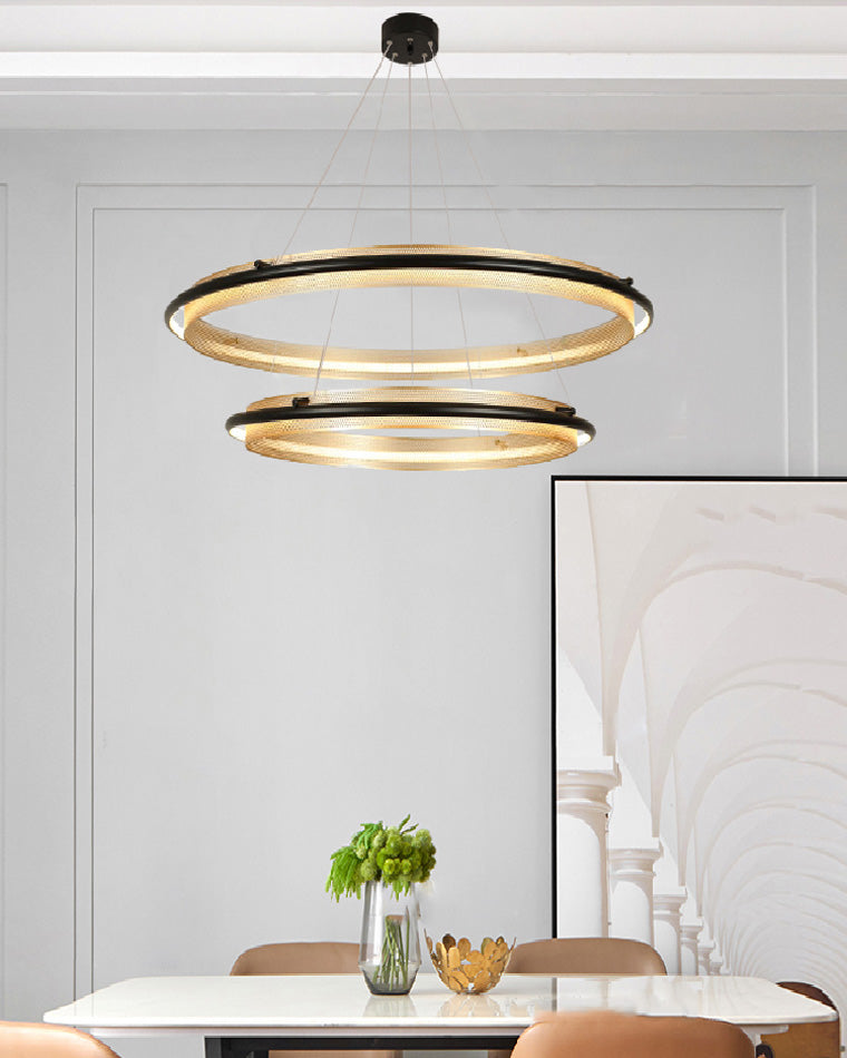 Diff Black and Gold Ring LED Chandelier-DF2119