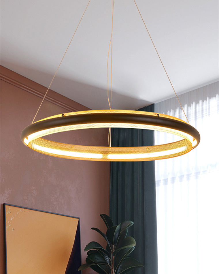 Diff Black and Gold Ring LED Chandelier-DF2119