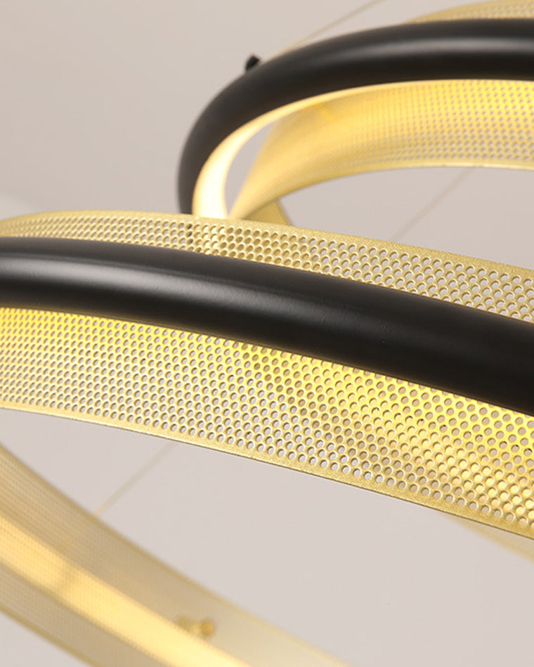 Diff Black and Gold Ring LED Chandelier-DF2119