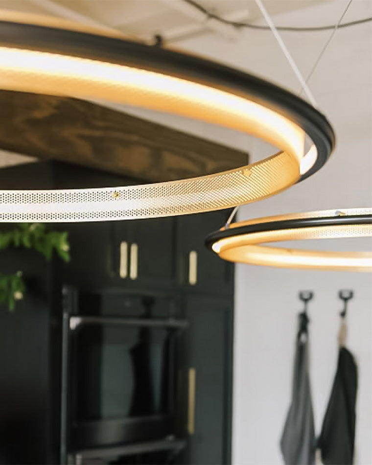 Diff Black and Gold Ring LED Chandelier-DF2119