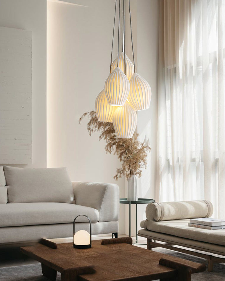 Diff Ribbed Ceramics Pendant Light-DF2132